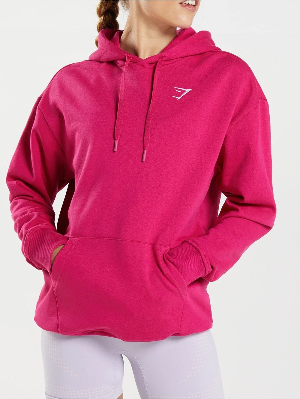 Gymshark Training Oversized Hoodie Magenta Pink Size L Slouchy Sweatshirt